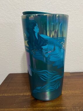 Starbucks Iridescent Teal Mermaid Ceramic Travel Mug